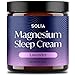 Solia Magnesium Sleep Cream, USA-Made Topical Magnesium Lotion for Sleep, Lavender Lotion for Feet Pain, Nighttime Mag Oil Body Butter, Foot Cream for Leg Cramps, Relaxing Rub for Muscle Soreness, 4oz