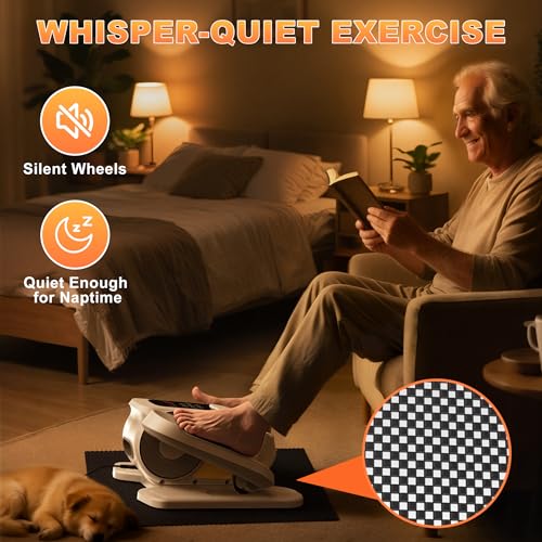 Image of Mini Under Desk Elliptical Low Impact Electric Leg Exerciser As Seen on TV While Sitting for Seniors with Non-Slip Mat Quiet & Portable for Home and Office