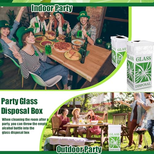 Image of Resurhang 12 Pcs Broken Glass Disposal Box 12 inch L x 12 inch W x 27 inch H Floor Model Laboratory Glass Disposal Cardboard Box Container Bins Trash Cans Cartons for Party Broken Bottle