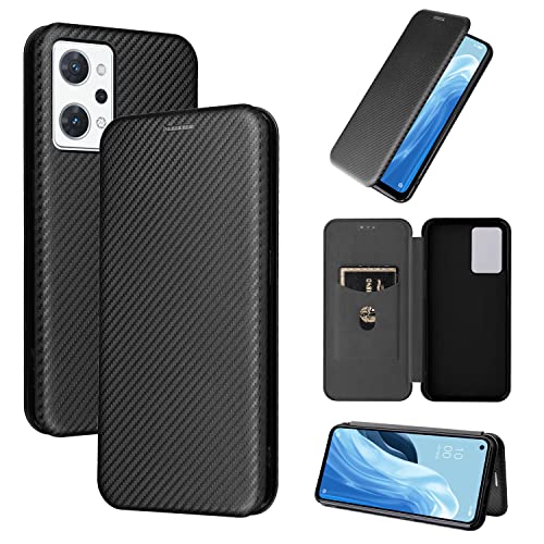 Pelanty for OPPO Reno9 A ケース 手帳型 炭素繊維調 for OPPO Reno 7A OPG04 携帯カバー 背面 軽量 薄型 財布型 カード収納 オッポ リノ7 A/ 9 A スマホケース マグネット ストラップ付き 耐衝撃 全