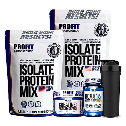 Combo 2x Whey Isolate Protein Mix 900g + Bcaa + Creatina + Coq - Profit (Chocolate ao leite)