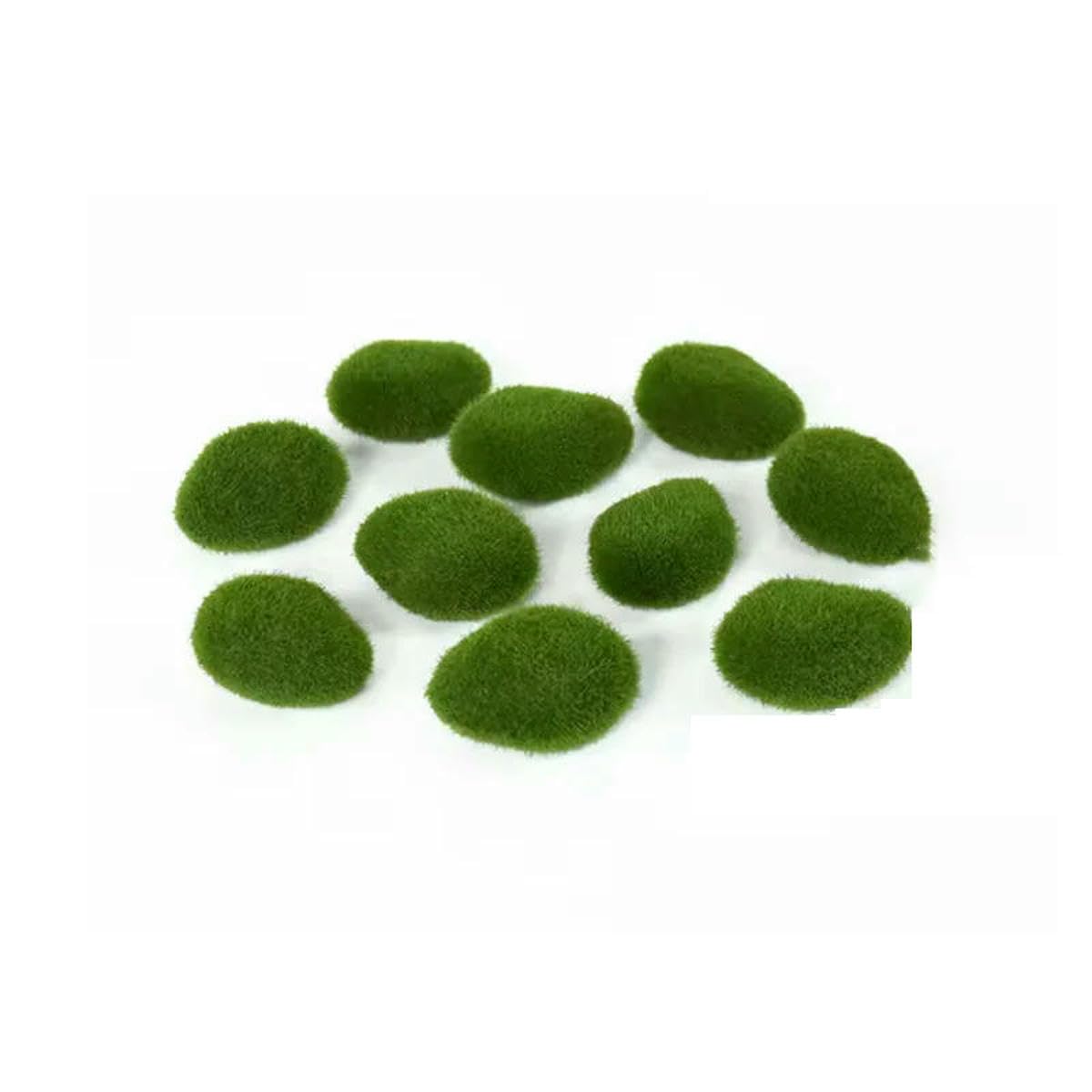 LNHBZ 10 Artificial Green Moss Balls - Fake Stone Simulation Plants for Home Office Shop Window Plant Wall Decor-5 6-10