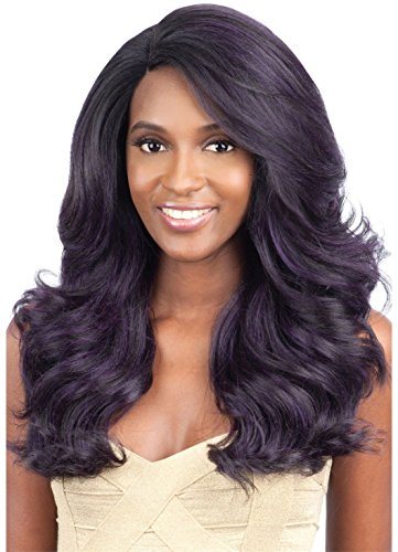 BLUE MEADOW (1 Jet Black) - Model Model Deep Invisible Diagonal Part Lace Front Wig