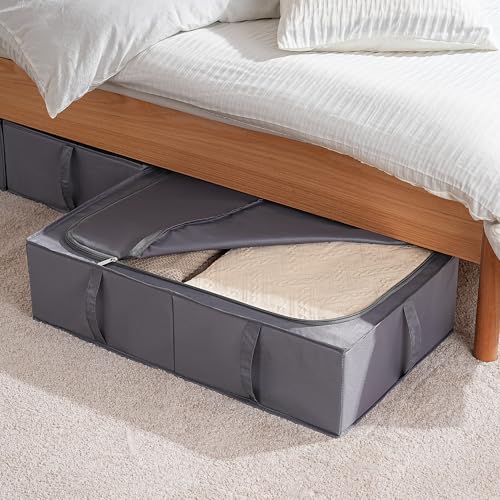Organizador armario lavable y plegable TYEERS cajas textiles con tapa para ropa y sábanas pack de 4 5