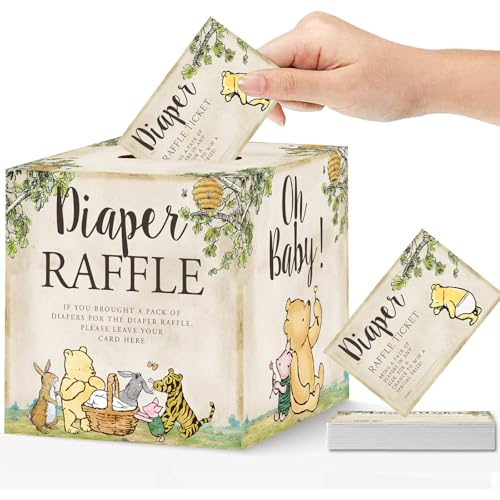 Caja de rifa de pañales Winnie ideal para regalar a organizadores de fiestas