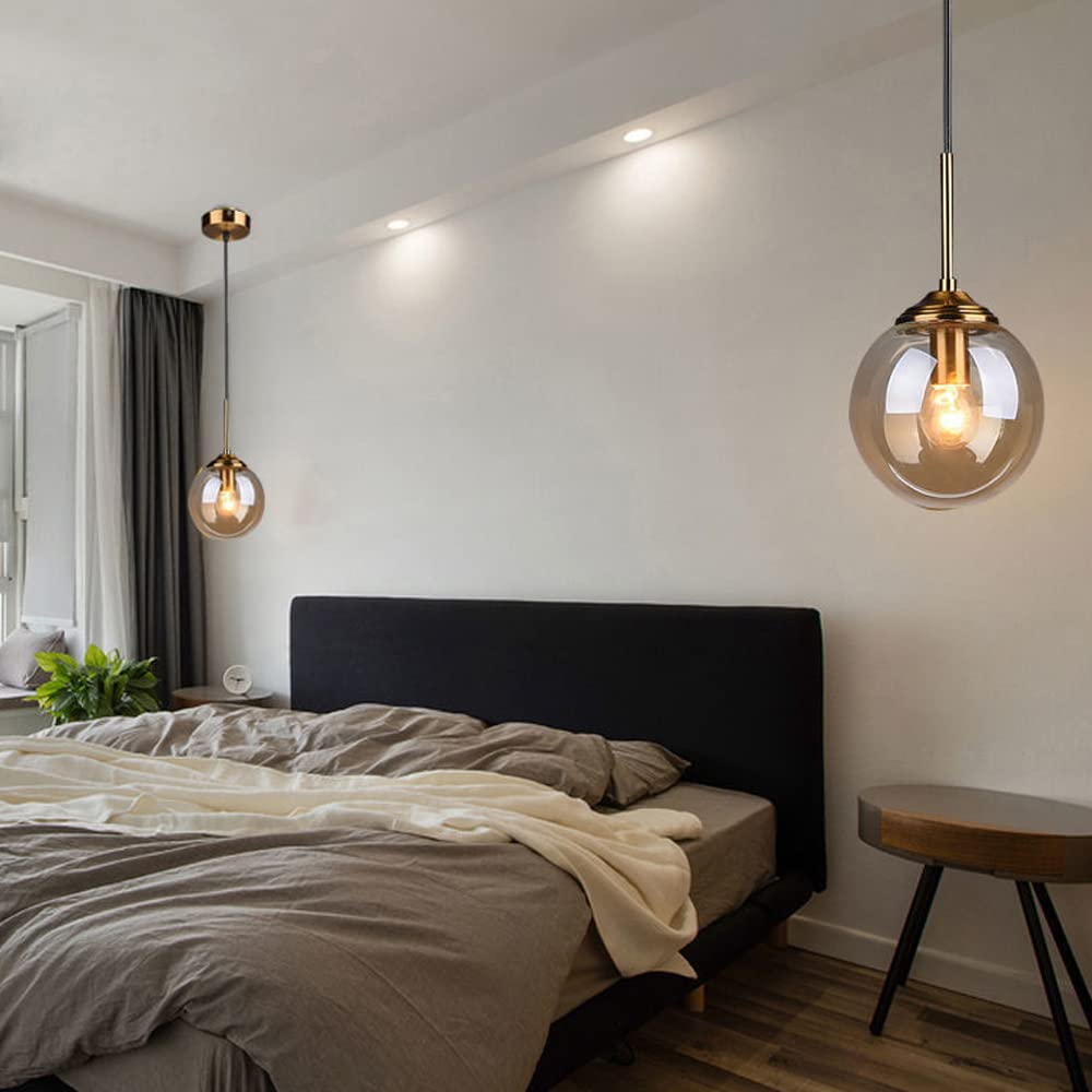 Lampadario moderno a sospensione in vetro bianco opalino 3 luci EVIANTE D38