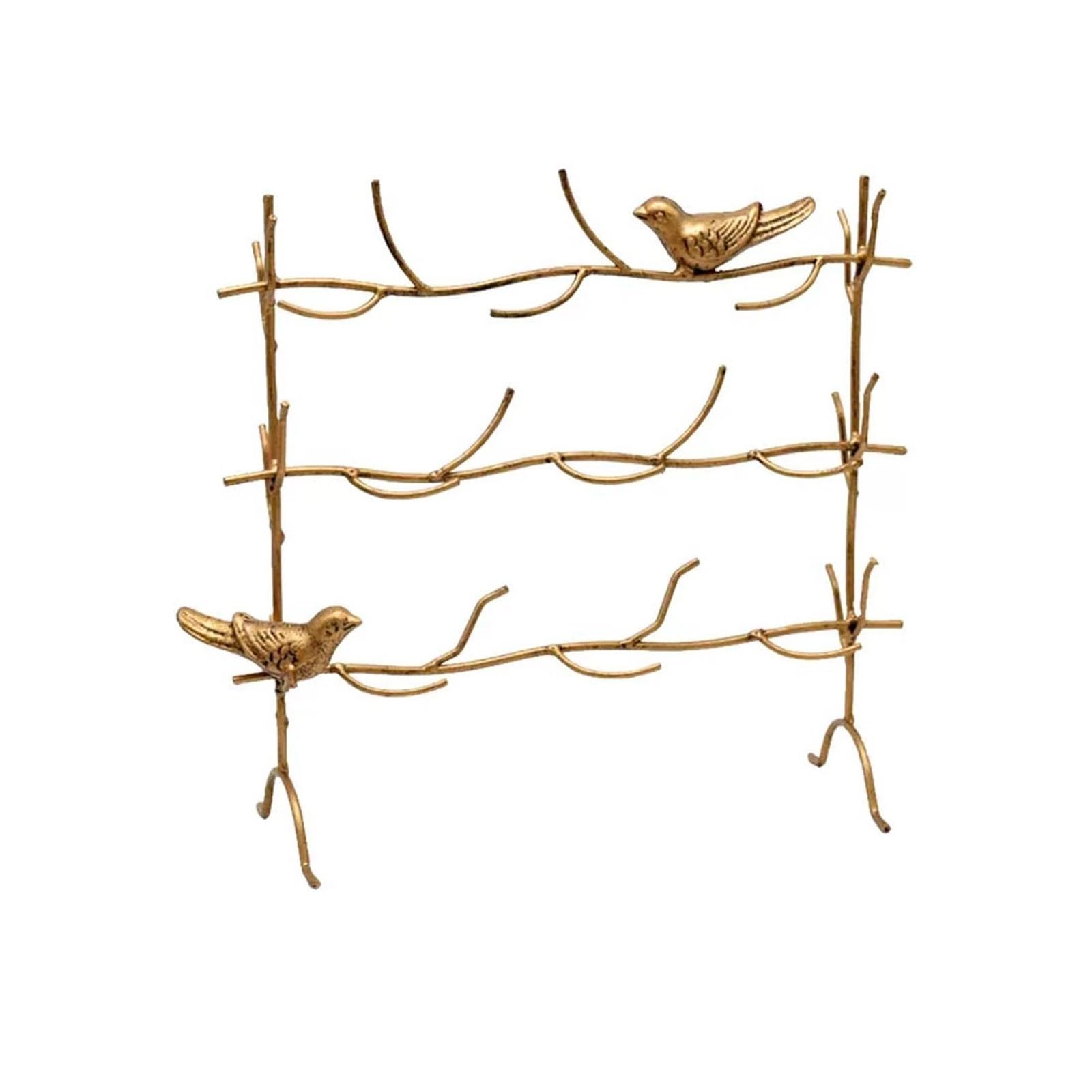 guiling-1986 Jewelry Organizer Bird and Branch Design Metal Necklace Earring Holder Jewelry Display