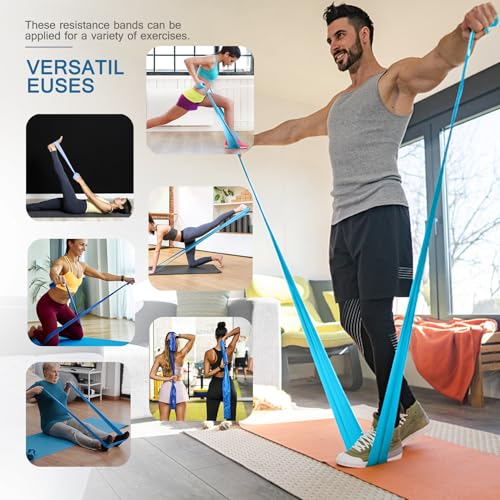 Image of Lianjindun 5 Pcs Professional Resistance Bands. Latex-Free, Pilates Band, Work Out Bands, Stretch Bands for Working Out Women or Men, Exercise Bands Set for Pilates, Physical Therapy, Yoga
