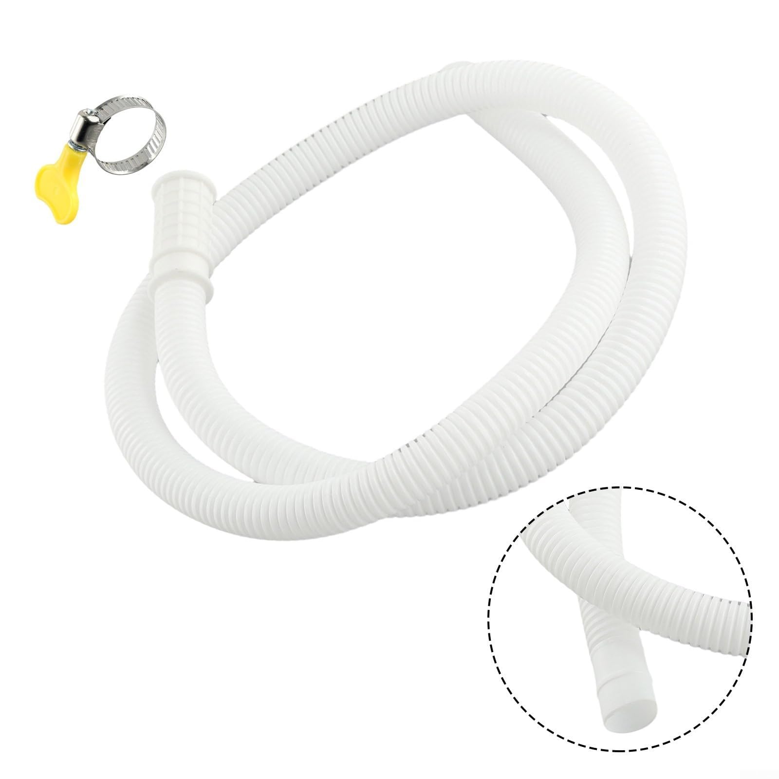 Manguera de entrada de agua para lavadora semiautomática compatible con sistemas de drenaje de aire acondicionado, manguera TPE de 1 metro con abrazadera