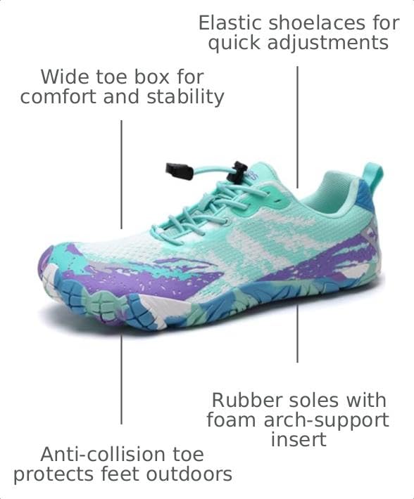 Image of WateLves Barefoot Water Shoes for Women Men Wide Toe Quick-Dry Lightweight Mesh Breathable Aqua Shoes for Beach Swim Yoga Exercise Surf Pool Boat
