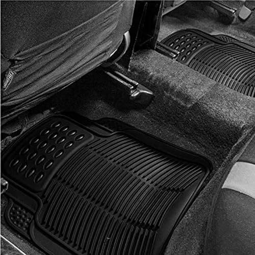 Image of Kozdiko Car Simple Rubber Black Floor Mat Set of 4 Pcs for Renault Kwid