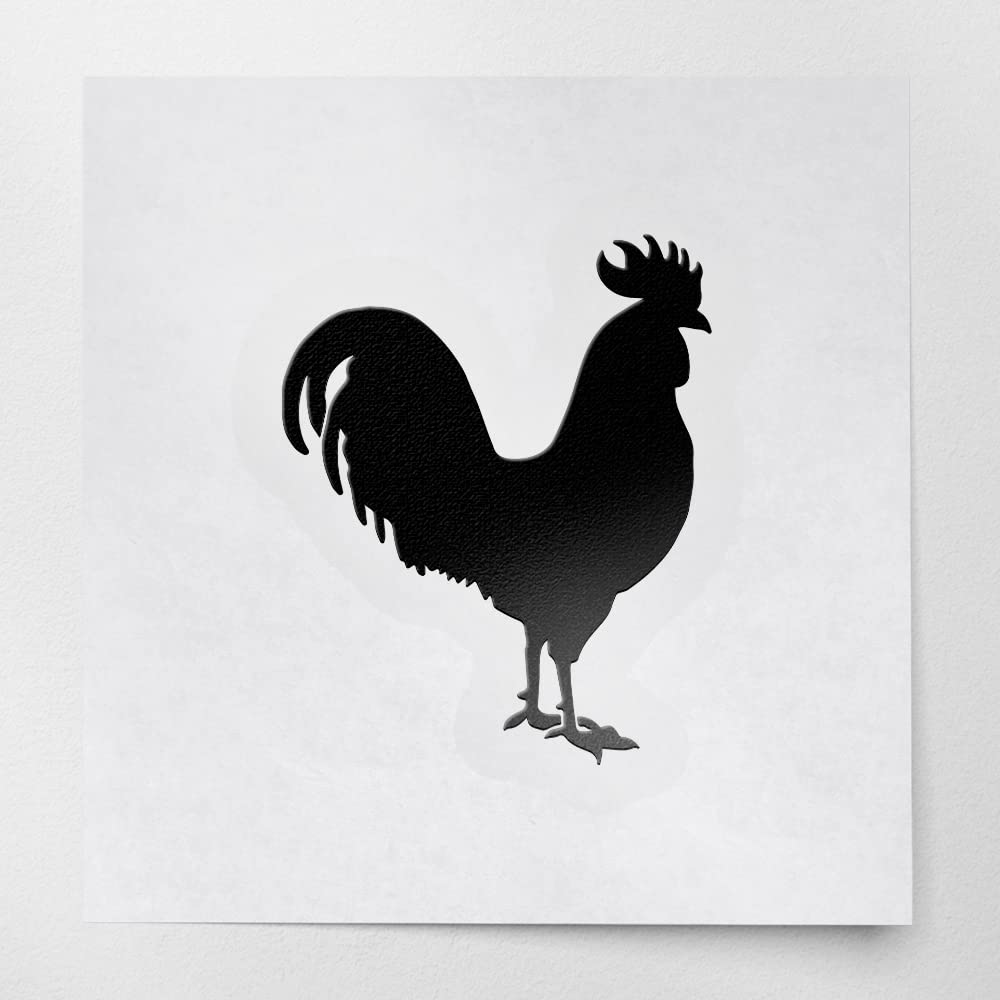 2 Pcs - Transparent Decal Stickers of Rooster 3 Stencil (Black) Premium Waterproof Vinyl Decal Stickers for Laptop Phone Accessory Helmet Car Window