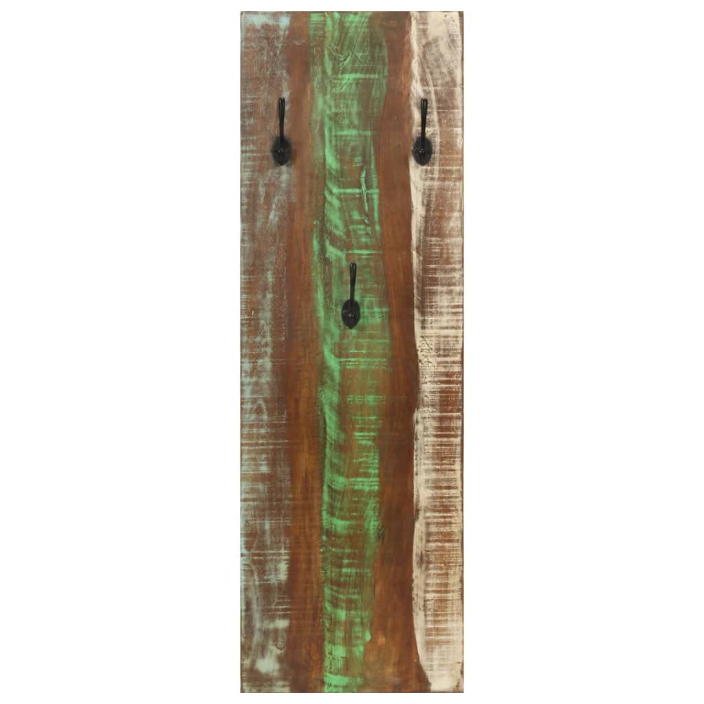 Zestaw garderoby ściennej, 2 sztuki, z litego drewna, 36 x 3 x 110 cm, z 3 haczykami na każdy panel, do korytarza, sypialni, łazienki, biura, zajmuje mało miejsca i jest ręcznie robiony