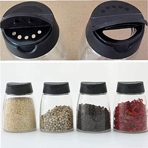 Keuken kruiden opslag kruid jar glazen fles zout peper shaker dispenser dubbele deksels kruiden container 4pcs - Afbeelding 4
