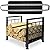 MYFIREPLACEDIRECT Firewood Rack with Log Bag Fireplace Log Holder Indoor Outdoor Wood Storage Log Rack Decorative Heavy Duty Steel Firewood Carrier Stove Bracket Stacking Rack
