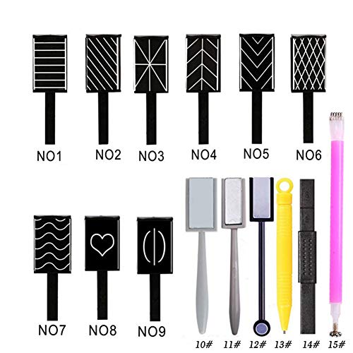 Shogpon 15 Stück Hochwertiger Magnet Stick Magnetstift-Set für Perfekten Katzenaugen Effekt, DIY Nagelkunstwerkzeuge… – Bild 3