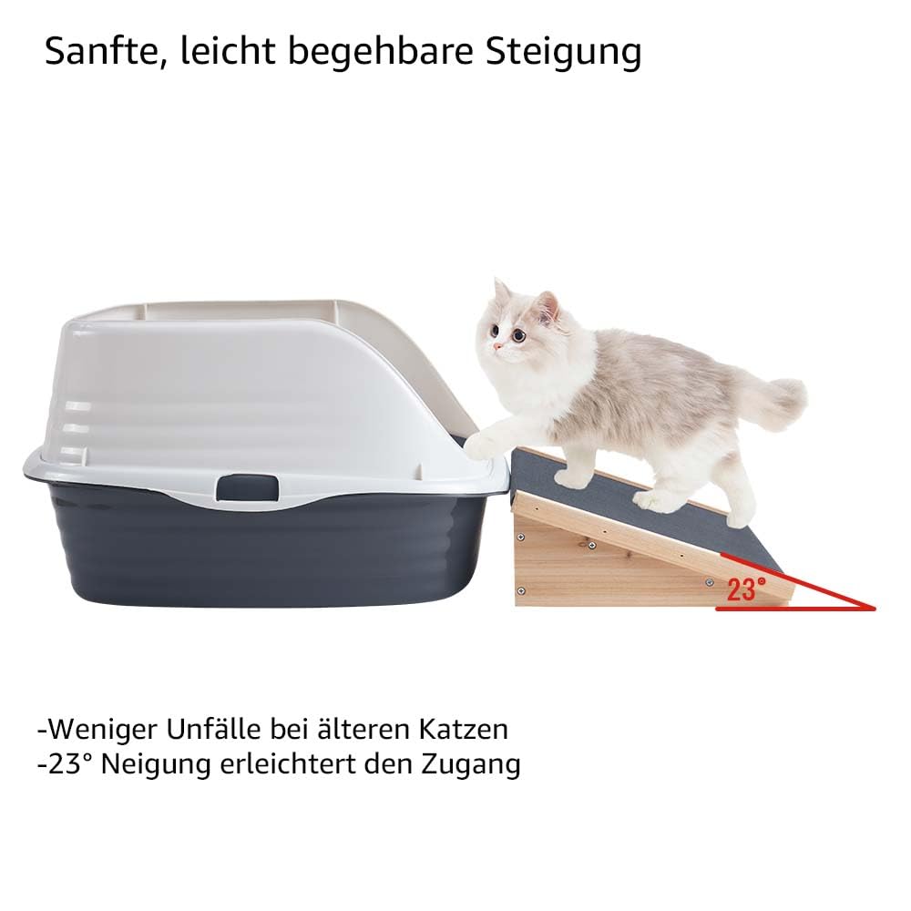 unipaws Hundetreppe 2er Pack, rutschfeste Hunderampe mit Gummioberfläche, Sanfte Einstiegshilfe für kleine & mittlere Hunde & Katzen, Gelenkschonend für Senioren, Indoor Rampe für Bett & Sofa