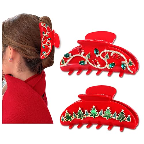 Pinces à cheveux de Noël Hohoho le cadeau idéal en strass pour femme et jeune fille