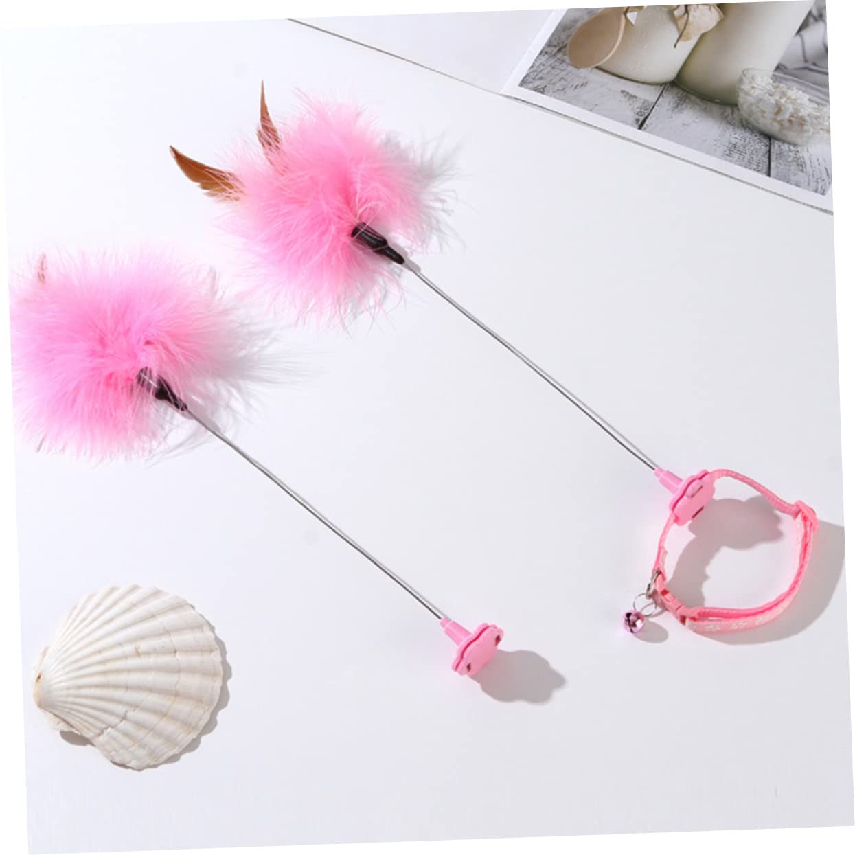 Milisten 2pièces Jouets Interactifs pour Chats avec Plumes Canne à Jouer pour Instinct De Chasse des Félins Idéale pour Jeu Intérieur