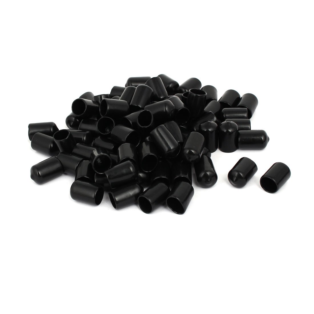 Aexit 13.5mm Inner Luer Fittings Dia Rubber Hose End Cap Screw Thread Protector Cover Luer Cap Fittings Black 100pcs