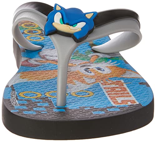 Ipanema Infantil Sonic Speed, Chinelo Meninos, PRETO/CINZA, 35