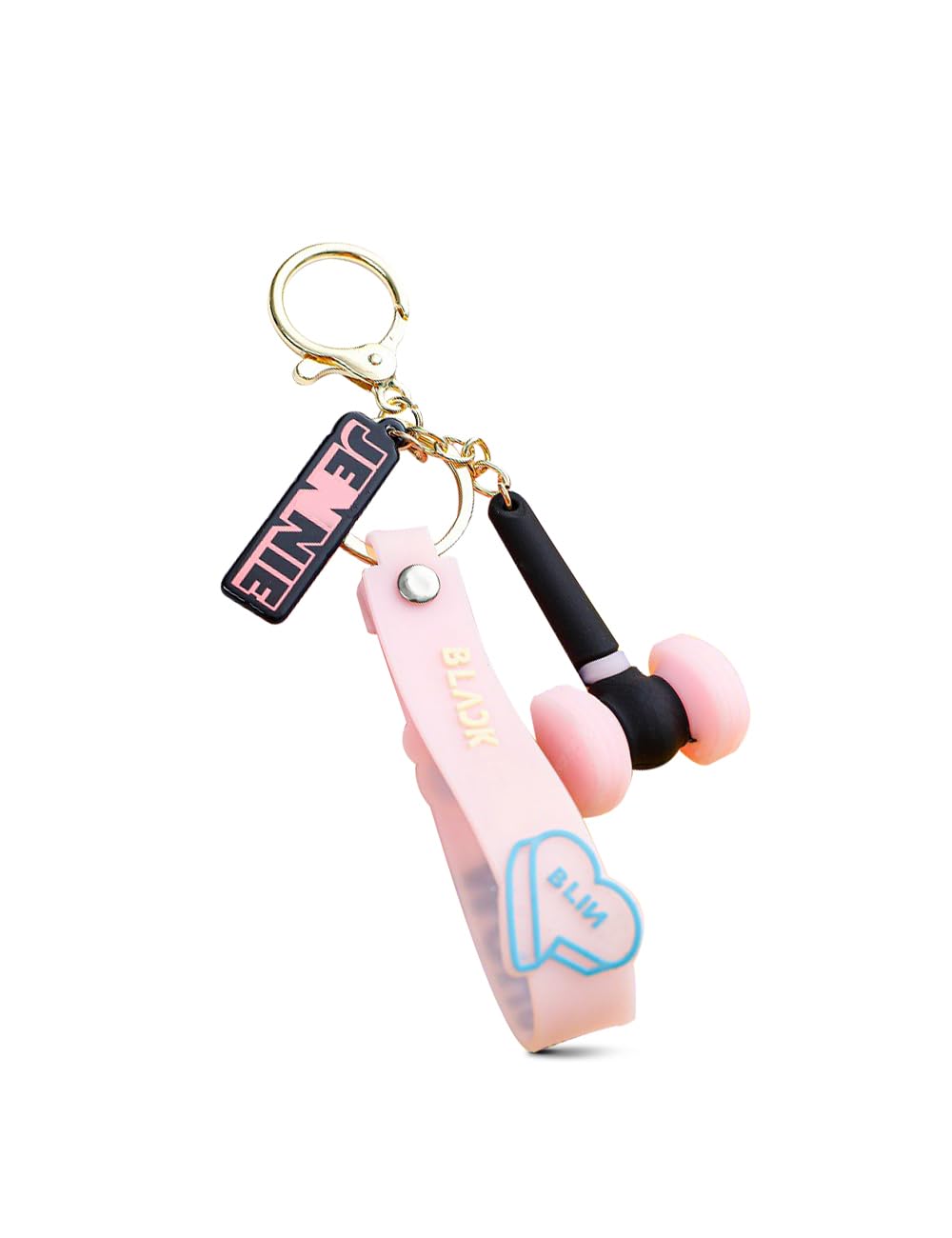 Kpop Keychains Keyring Car Key Pendant Women Handbag Wallet Keychain Black and Pink