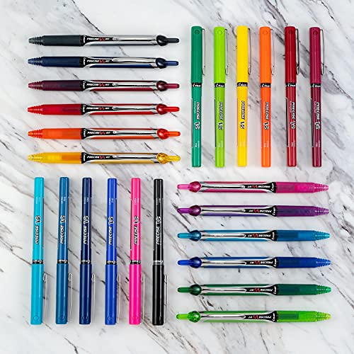 Stylos Pilot Precise V5 RT pointe fine encre liquide violette pour corriger