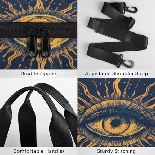 Bohemian Sun Moon Travel Gym Bag Waterproof Sport Dance Bag for Women Men Portable Gymnastics Duffel Bags Canvas Tote Carry on Handbag for Workout Overnight Weekender4