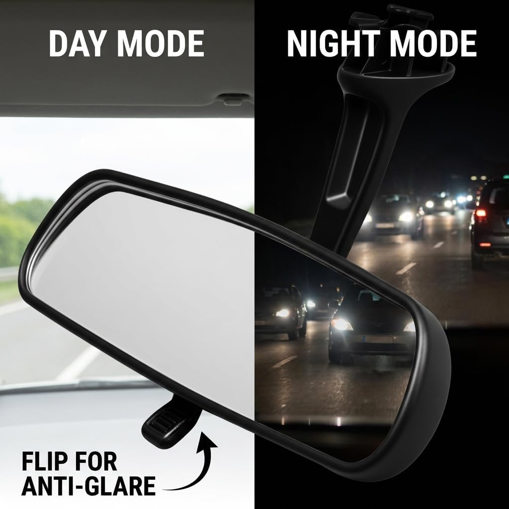 Interior Rear View Mirror Compatible with 2018-2025 Jeep Wrangler and 2020-2025 Gladiator Replaces 68297610AA 68297610AB