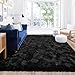 Quntue 8x10 Area Rugs for Living Room, Ultra Soft Large Shag Black Bedroom Rug Upgrade Non-Slip Plush Modern Fluffy Carpet for Kids Boys Girls Room Home Decor Aesthetic