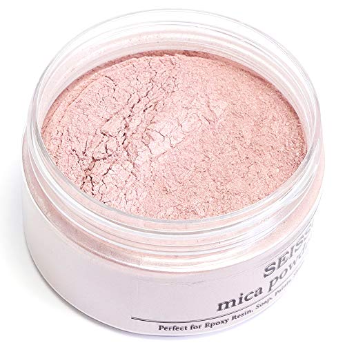 Rose Gold Mica Powder for Epoxy Resin Color Pigment Powder Metallic Shimmer Cosmetic Grade for Lip Gloss Making Lip Balm Makeup Dye, Epoxy Art, Resin Jewelry, Paint, Fine Arts, Nail, Slime, Soap (50g)