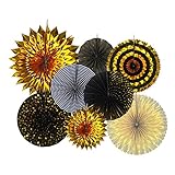 Respetuoso con el medio ambiente: todas las flores de abanico están hechas de papel ecológico brillante en color dorado y rosa y combinan perfectamente con fiestas temáticas de color rosa.