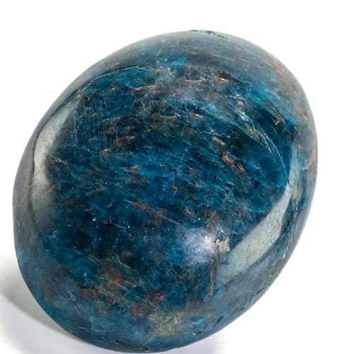 KALIFANO Blue Apatite Palm Stone with Healing & Calming Effects - AAA Grade High Energy Apatito Azul Worry Stone - Reiki Crystal Used for Intuition (Family Owned and Operated)