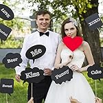 Large Blank Photo Booth Props Signs, 11pcs Large Writable Chalkboard Photo Booth Props with Chalk and Sticks, Tvorvik Blank Speech Bubble Signs, Suit for Wedding Party, Birthday Party, Baby Shower - Image 4