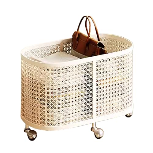 Panier à linge en métal de grande capacité tressé avec roulettes pour tri du linge