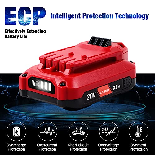 2Pack DSANKE CMCB204 3.0Ah 20V Lithium-ion Battery for Craftsman V20 Tools (Up to 400W)