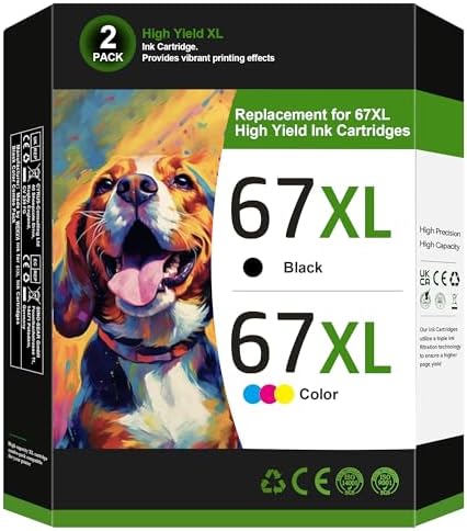 Cartuchos Tinta 67XL HP TOKYOINK Cartuchos De Tinta 67XL Compatibles Con HP67 HP Ink 67 Negro/Color Combo Pack Compatible Con DeskJet 2855e 2827e 2800e 4255e 2755e 2700e 2852e 2700 4155e 2734e 4227e