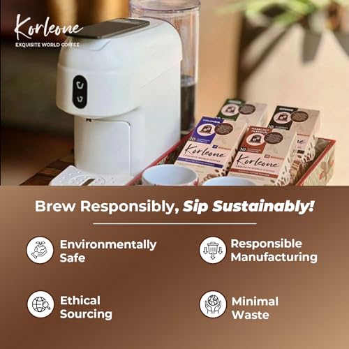 Image of KORLEONE EXQUISITE WORLD COFFEE Aluminium Coffee Capsules Compatible With Nespresso Intensity 9 Dark Rost Level Rich In Flavor For Brewing A Perfect Coffee Cup In Seconds (Vanilla), 50 Gm