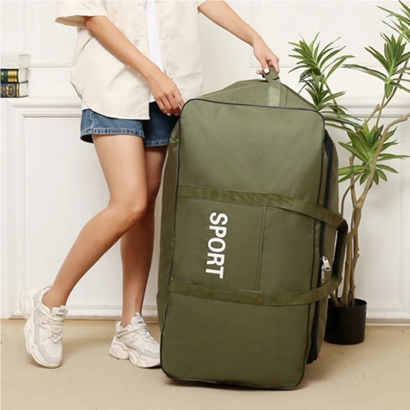 600D Camouflage Luggage Moving Big Bag Thick Waterproof Oxford Cloth Moving Artifact Large Storage Men's Travel Bags Duffle Bag(Black)4