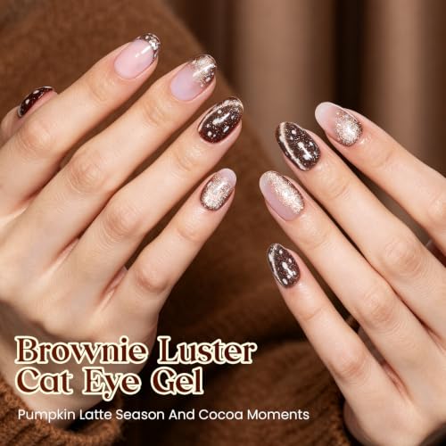 Image of Beetles Fall Brown Cat Eye Gel Nail Polish
