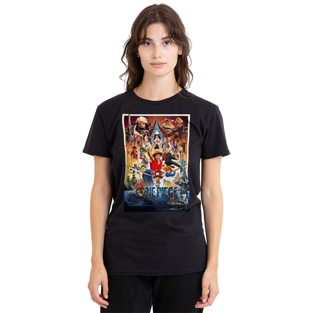 One Piece Season 2 Poster Ladies T Shirt, Black, XX-Large