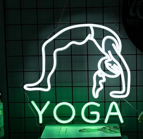 SG PRINT Yoga Neon Sign, Neon Light Sign for Wall Decor, Girl Exercise Led Neon Light Sign for Yoga Room, Office, Gym, Bedroom, Shop, Party, Studio-image-22