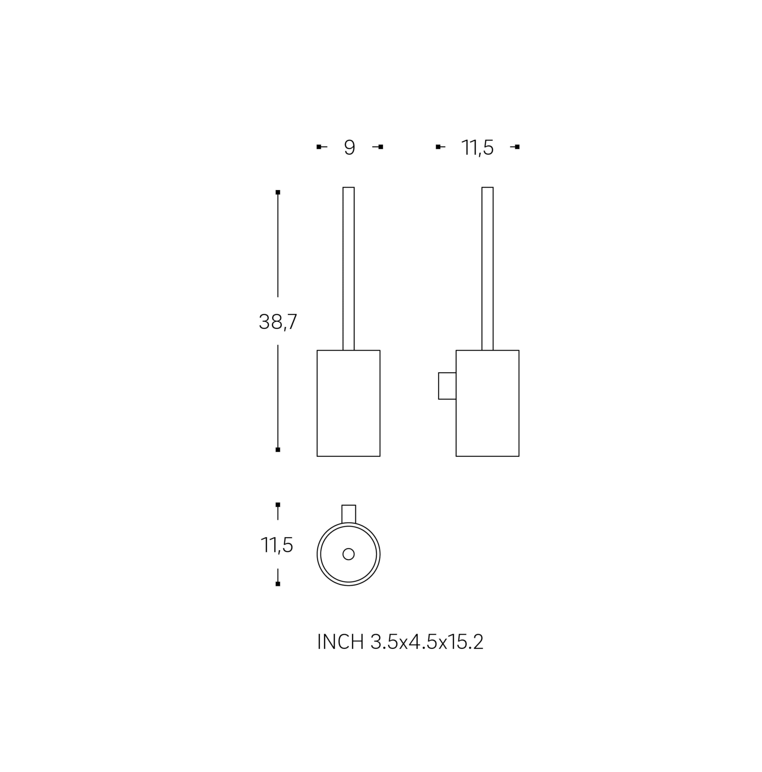 COSMIC Architect SP Escobillero Pared Acero Inoxidable Mate