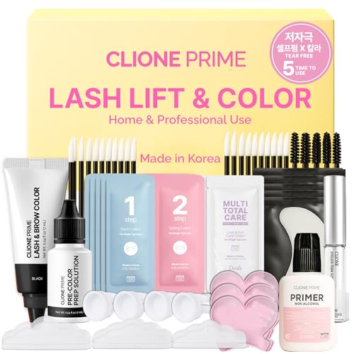 Korean At Home Lash Lift and Color Kit – Temporary Eyelash & Eyebrow Color, Black, Naturally Fades Within 1-2 Weeks, Gentle Vitamin C Formula