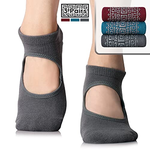 Image of unenow Non Slip Grip Yoga Socks for Women with Cushion for Pilates, Barre, Home