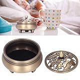 Ladieshow Antique Incense Burner Holder Brass with Lid 3?Legged Buddha Ornament Home Decoration
