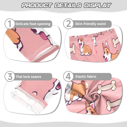 Toddler Girls Leggings Printed Yoga Pants Leggings Corgi Bones Love for Kids3