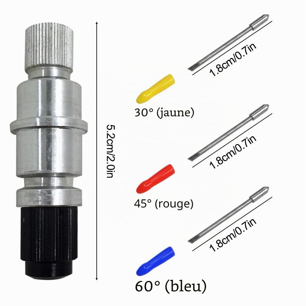 AFUNTA Compatible CB09 CB09U Graphtec Lame Support Base avec 30 pcs (30/45/60 degrés) Vinyle Cutter Traceur Lames de Coupe Silhouette Cameo