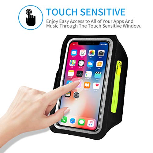 Running Armband with Airpods Bag Cell Phone Armband for iPhone 11/11 Pro/XR/XS/8/7, Water Resistant Sports Phone Holder Case with Touchscreen