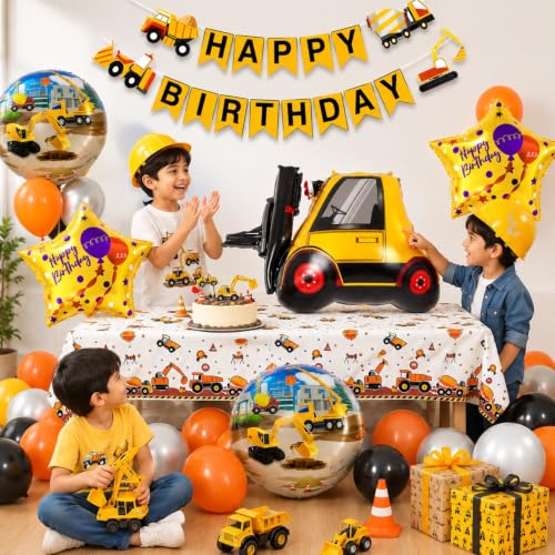 Image of 26 Pcs Construction Theme Birthday Decoration Kit, for Kids